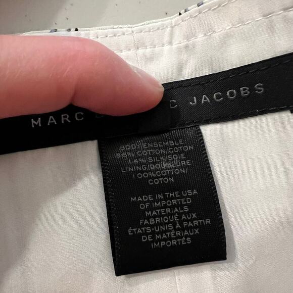 Marc Jacobs White Cotton Silk Pinstripe Hook Closure Corset Tank Top Size 8 - Picture 7 of 10